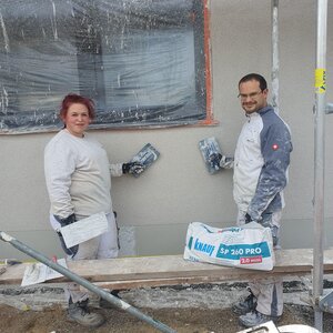 Beim Scheiben putz und auf ziehen