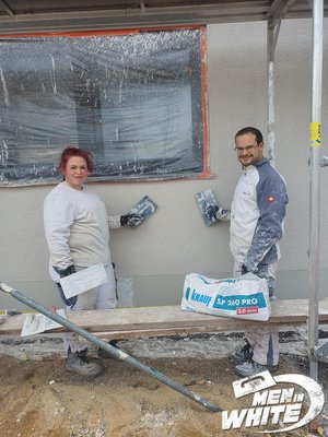 Beim Scheiben putz und auf ziehen