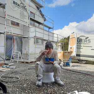 Frühstückspause beim Edelputz